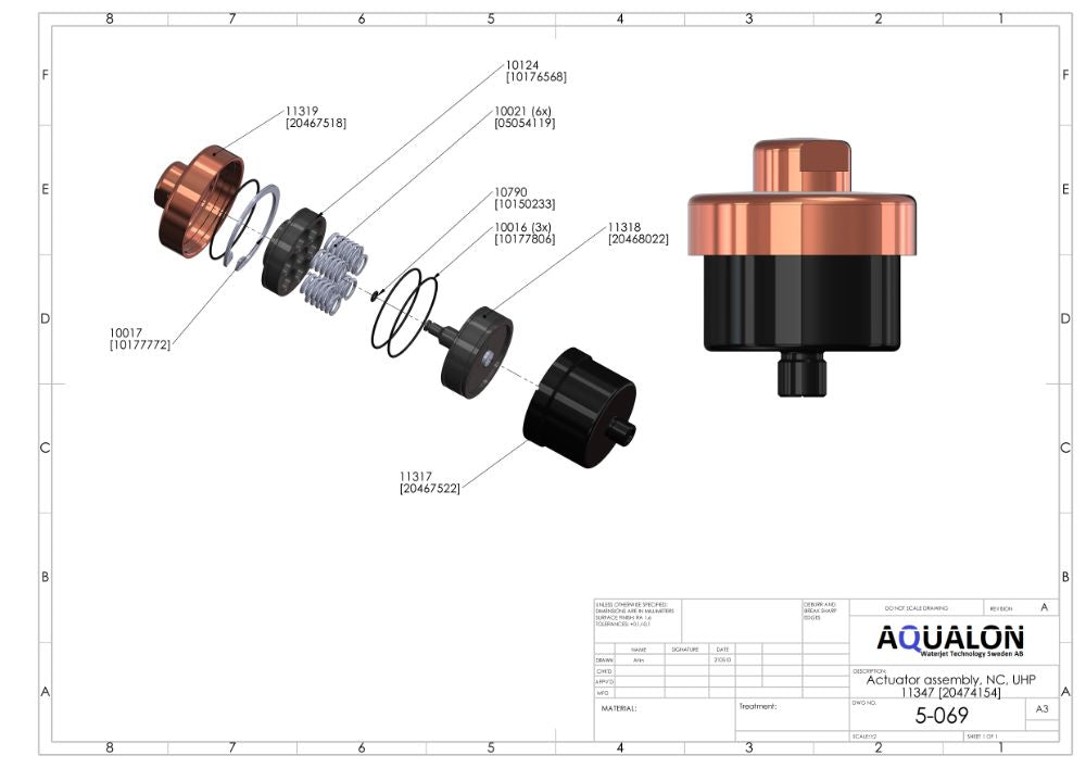 20474154-S-IMI Actuator assembly, NC, UHP