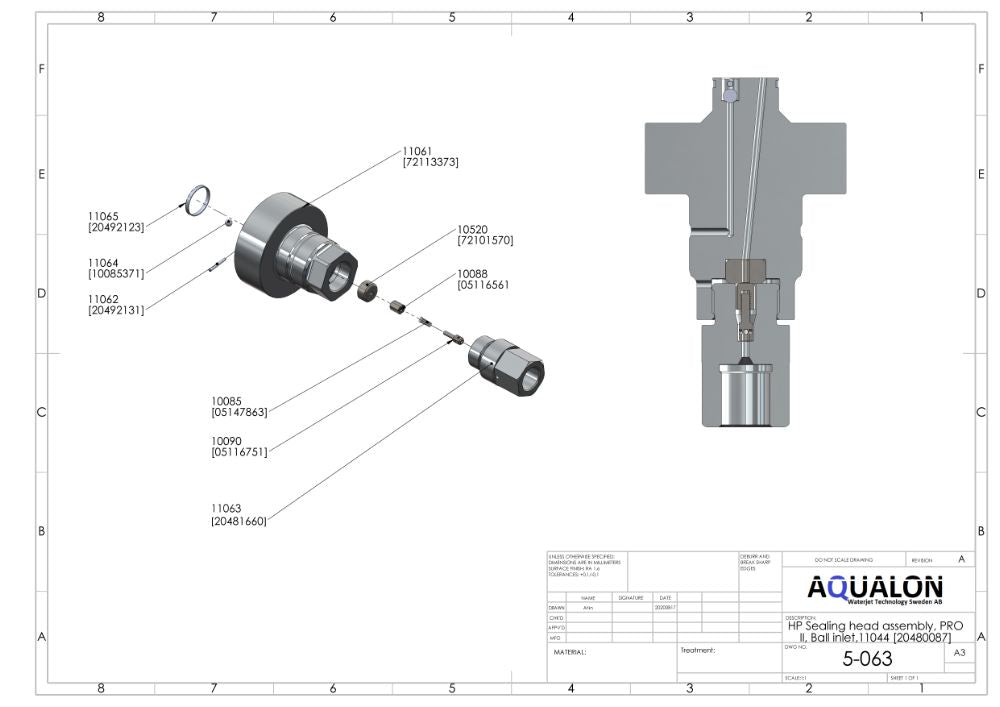 72113373-S-IMI Check valve body, PRO II, Ball inlet,